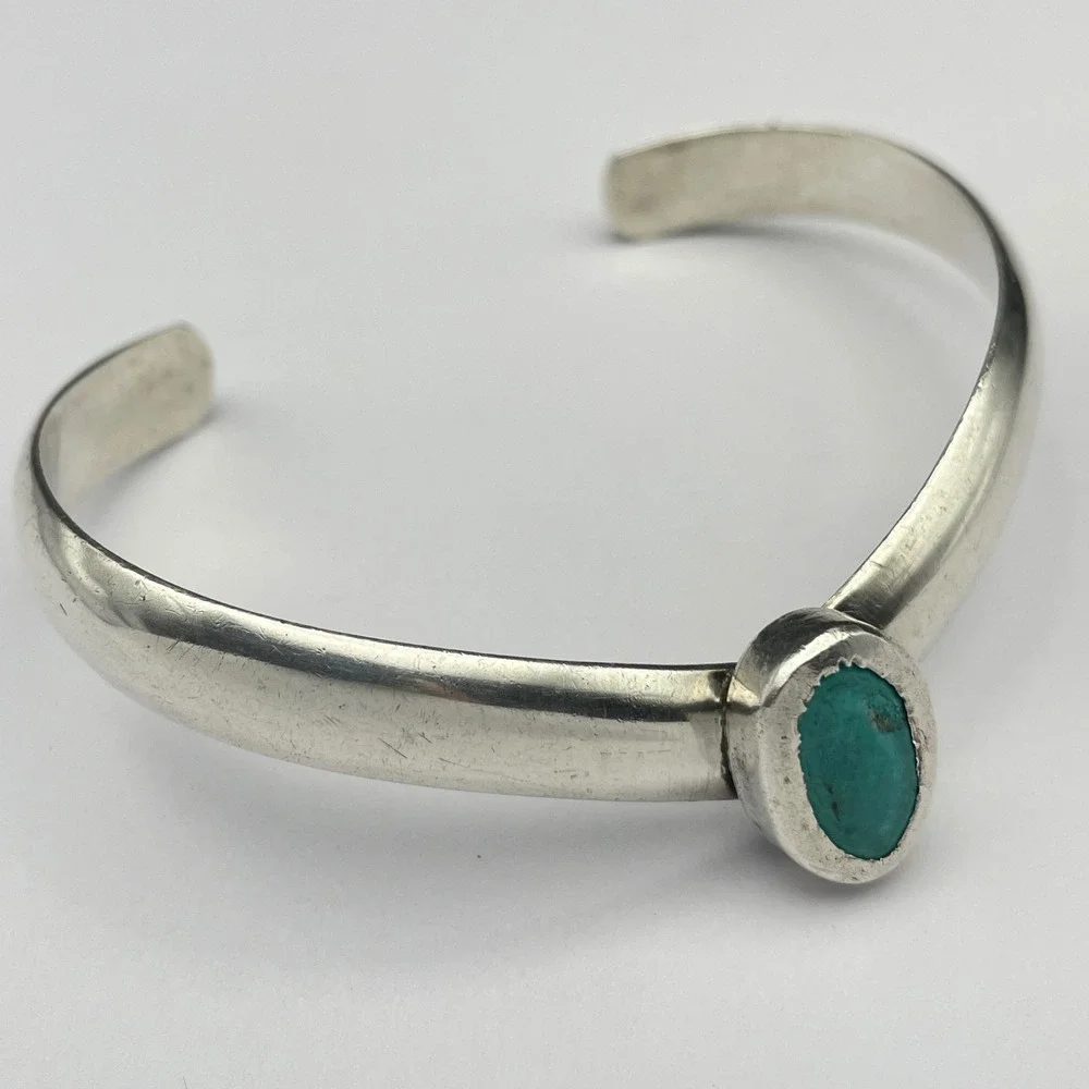 Somerset Sterling Silver Turquoise Cuff Bracelet Boho Chevron Stacking‎ Cuff